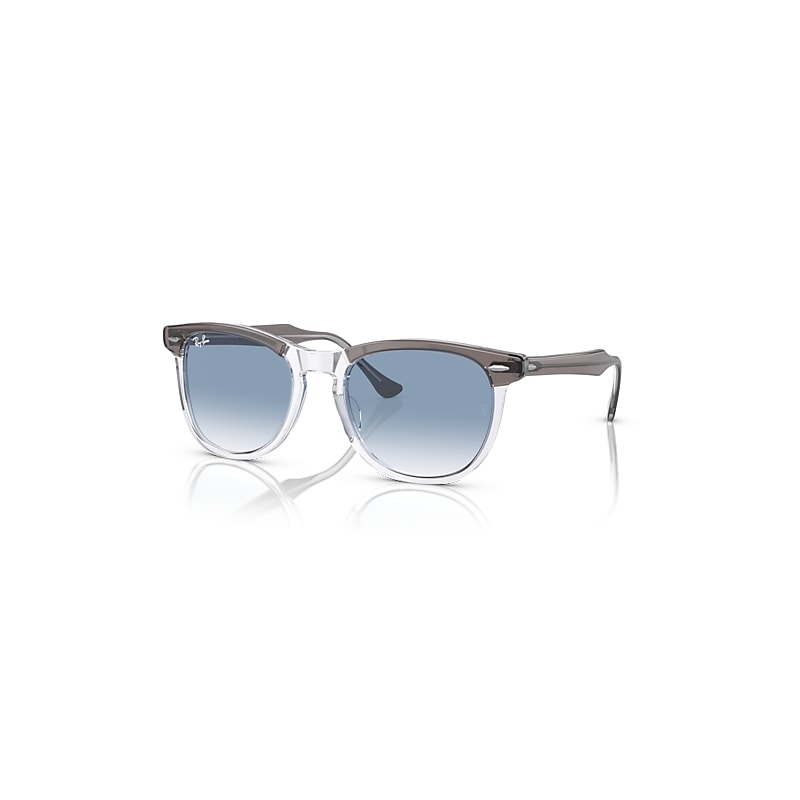 Ray-Ban Eagle Eye Sonnenbrillen Grau Auf Transparent Fassung Blau Glas 53-21 von Ray-Ban