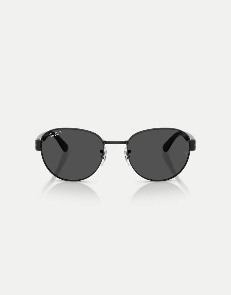 Ray-Ban - Eckige, polarisierte Sonnenbrille in Schwarz mit grauen Gläsern von Ray-Ban
