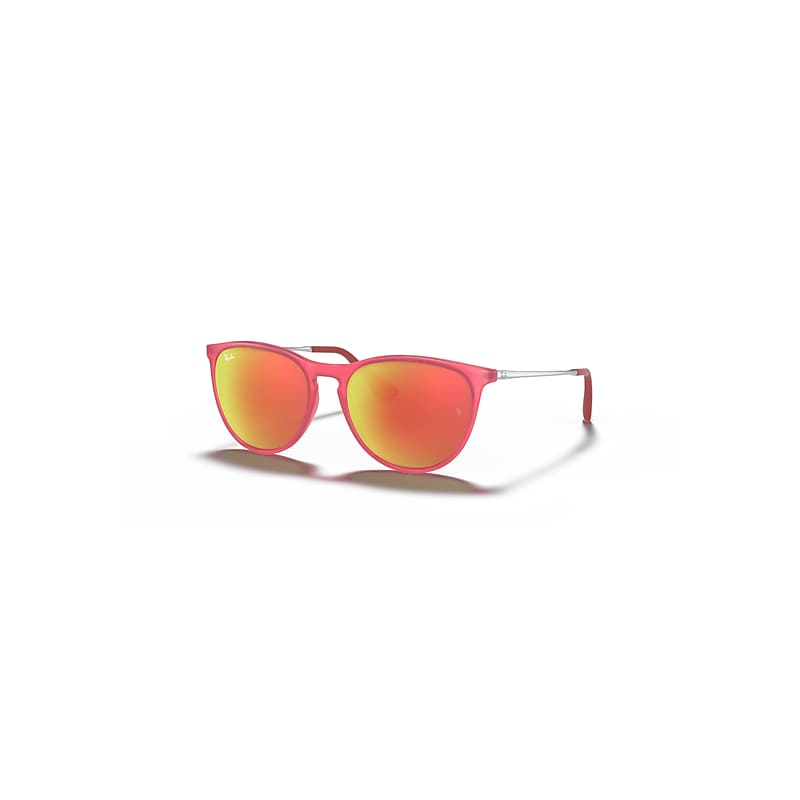 Ray-Ban Erika Kids Sonnenbrillen Fuchsiarot Neon Fassung Rot Glas 50-15 von Ray-Ban