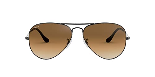 Ray-Ban Herren Aviator Sonnenbrille, Grau (Grau 004/51, Gläser: Kristall Braun Verlauf), 58 mm EU von Ray-Ban