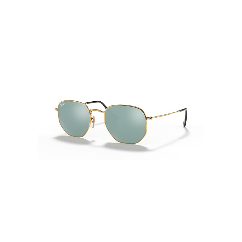 Ray-Ban Hexagonal Flat Lenses Sonnenbrillen Gold Fassung Silber Glas 51-21 von Ray-Ban