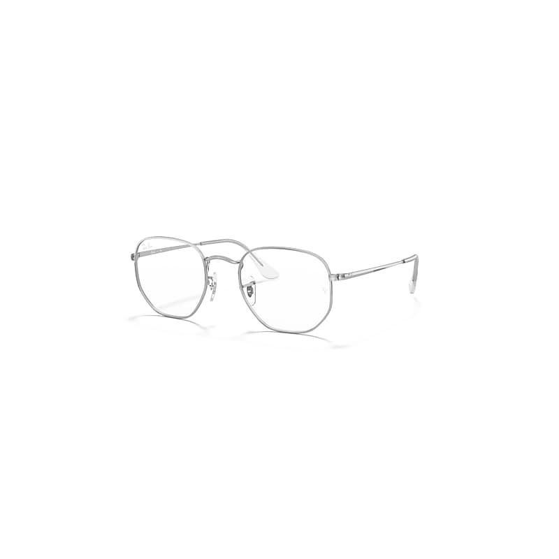 Ray-Ban Hexagonal Optics  Silber Fassung Klar Glas 54-21 von Ray-Ban