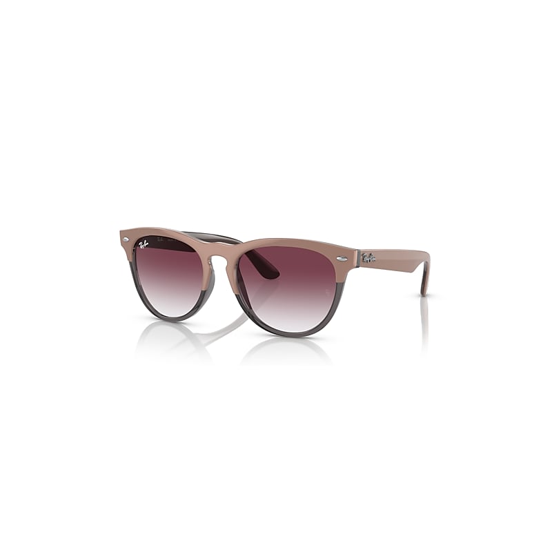 Ray-Ban Iris Sonnenbrillen Beige Auf Grau Transparent Fassung Violett Glas 54-18 von Ray-Ban