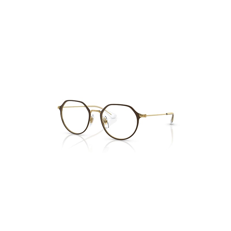 Ray-Ban Jack Optics Kids  Braun Auf Gold Fassung Klar Glas Polarisiert 47-18 von Ray-Ban