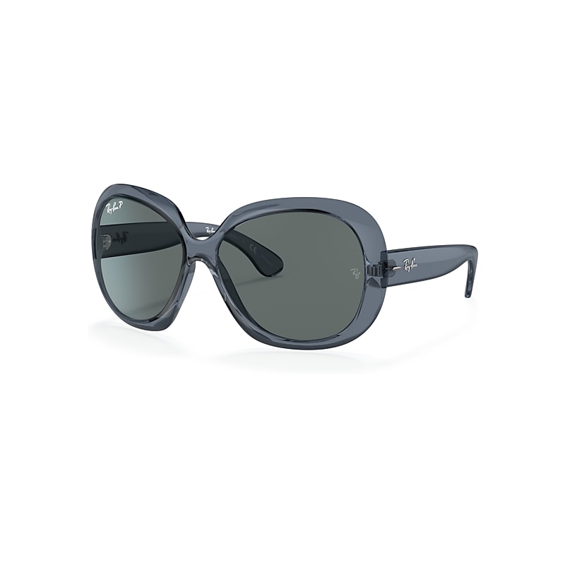 Ray-Ban Jackie Ohh II Transparent Sonnenbrillen Blau Fassung Grau Glas Polarisiert 60-14 von Ray-Ban