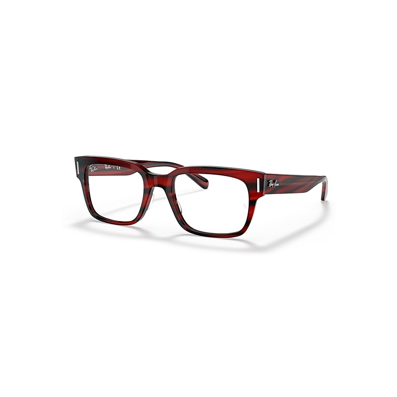 Ray-Ban Jeffrey Optics  Rot Gestreift Fassung Klar Glas Polarisiert 51-20 von Ray-Ban