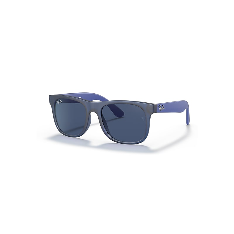 Ray-Ban Justin Kids Sonnenbrillen Blau Transparent Fassung Blau Glas 48-16 von Ray-Ban