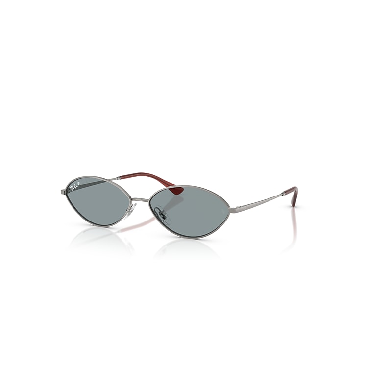 Ray-Ban Kai Bio-based Sonnenbrillen Gunmetal Fassung Blau Glas Polarisiert 59-15 von Ray-Ban