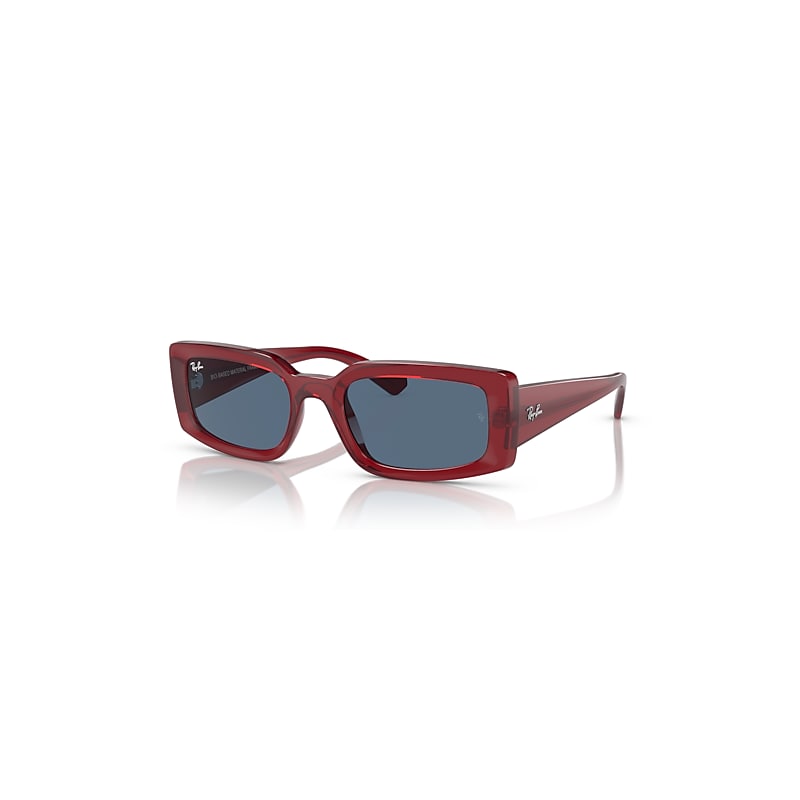 Ray-Ban Kiliane Bio-based Limited Sonnenbrillen Rot Transparent Fassung Blau Glas 54-21 von Ray-Ban