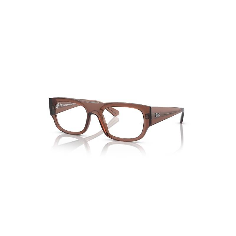 Ray-Ban Kristin Optics Bio-based  Braun Transparent Fassung Klar Glas Polarisiert 54-20 von Ray-Ban
