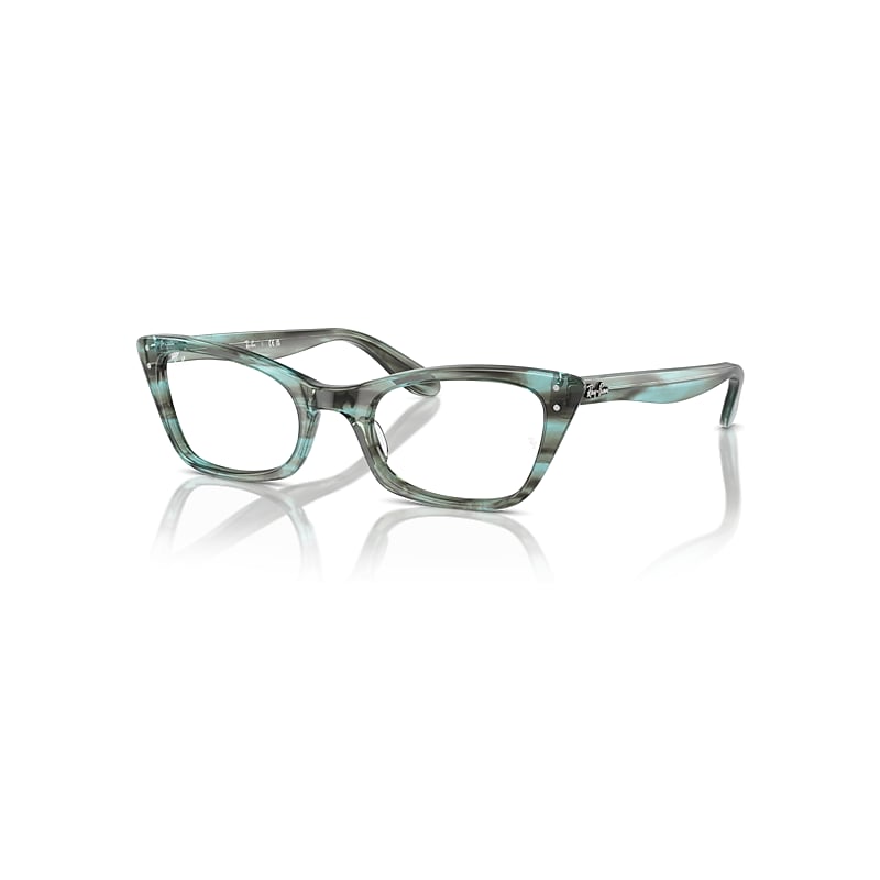 Ray-Ban Lady Burbank Optics  Grün Gestreift Fassung Klar Glas Polarisiert 49-20 von Ray-Ban