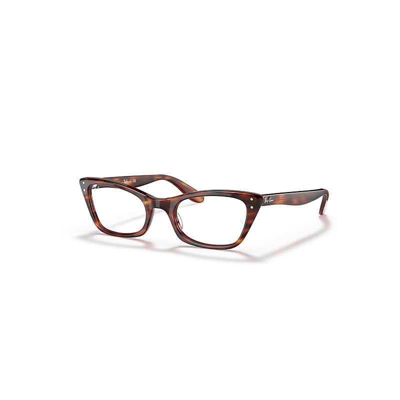 Ray-Ban Lady Burbank Optics  Havana Gestreift Fassung Klar Glas 47-20 von Ray-Ban