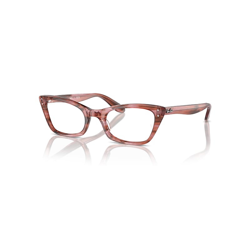 Ray-Ban Lady Burbank Optics  Pink Gestreift Fassung Klar Glas Polarisiert 49-20 von Ray-Ban