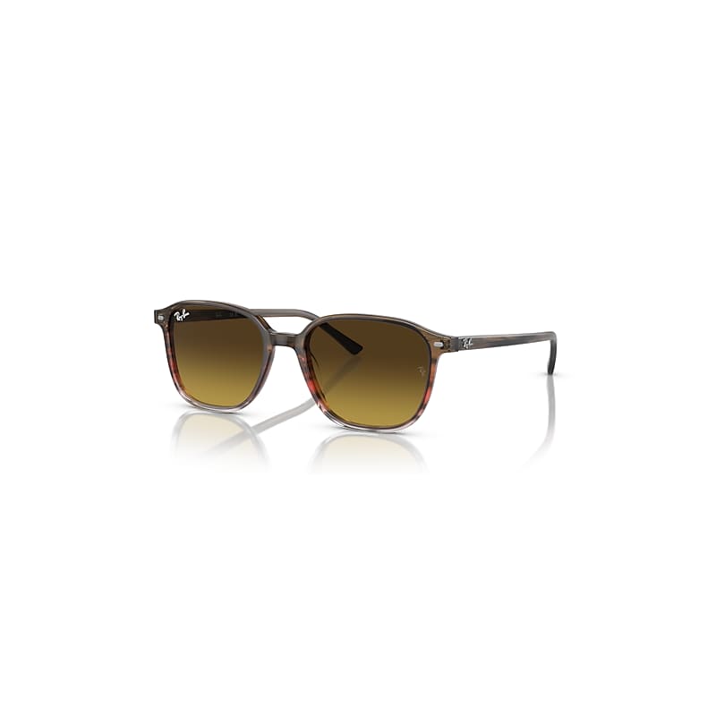 Ray-Ban Leonard Sonnenbrillen Braun Gestreift & Rot Fassung Braun Glas 53-18 von Ray-Ban