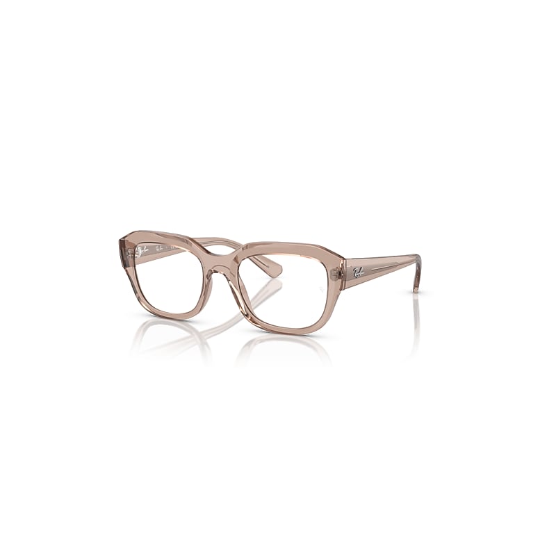 Ray-Ban Leonid Optics Bio-based  Hellbraun Transparent Fassung Klar Glas Polarisiert 52-20 von Ray-Ban