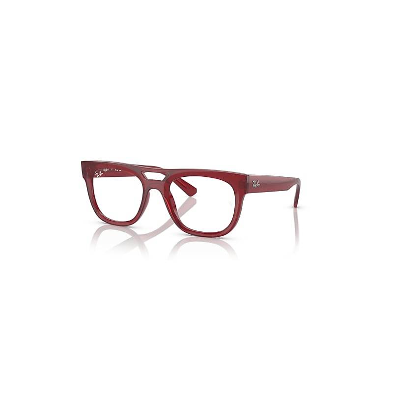 Ray-Ban Lloyd Optics Bio-based  Rot Transparent Fassung Klar Glas Polarisiert 52-21 von Ray-Ban