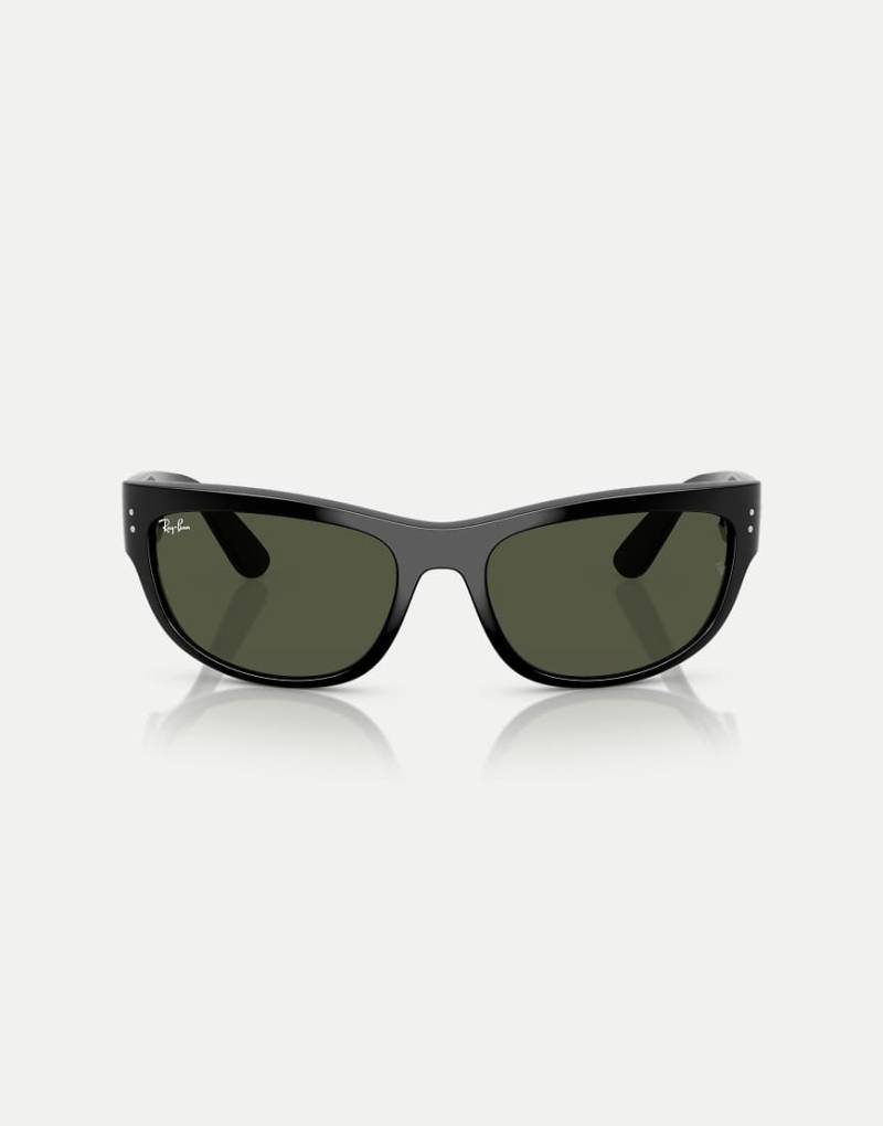 Ray-Ban - Mega Balorama - Blacked Out Collection - Rechteckige Sonnenbrille in Schwarz mit schwarzen Gläsern von Ray-Ban
