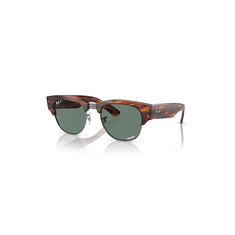 Ray-Ban Mega Clubmaster Holiday Limited Sonnenbrillen Havana Hellbraun Auf Gunmetal Fassung Grün Glas Polarisiert 50-21 von Ray-Ban