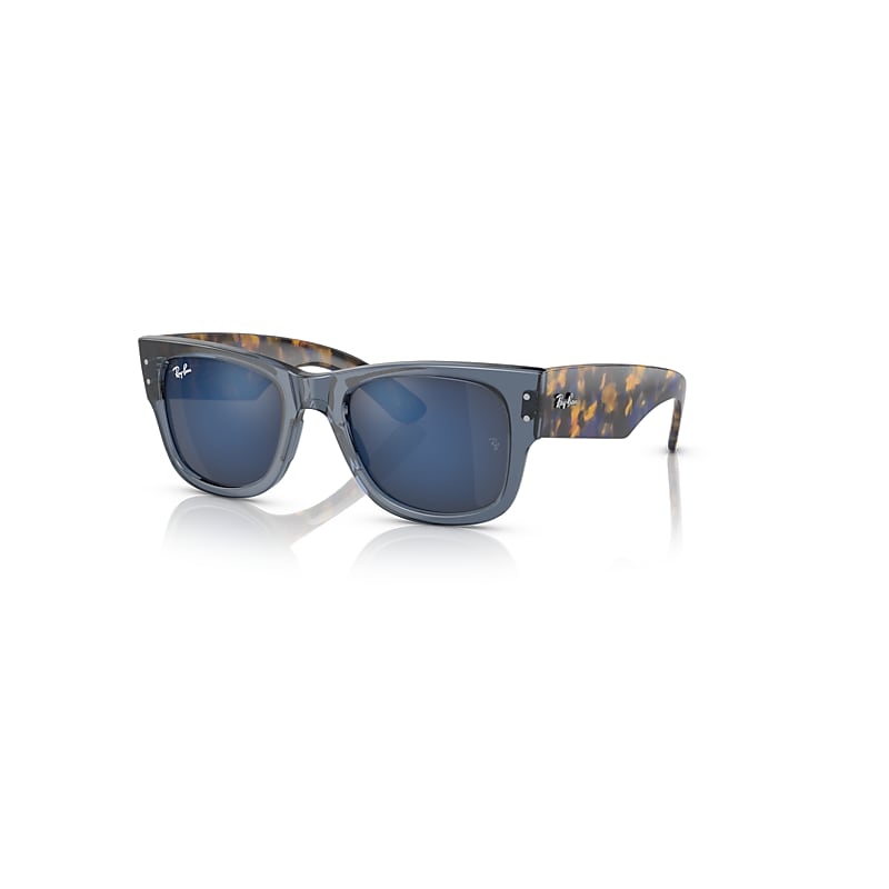 Ray-Ban Mega Wayfarer Sonnenbrillen Gelb & Blau Havana Fassung Blau Glas 51-21 von Ray-Ban