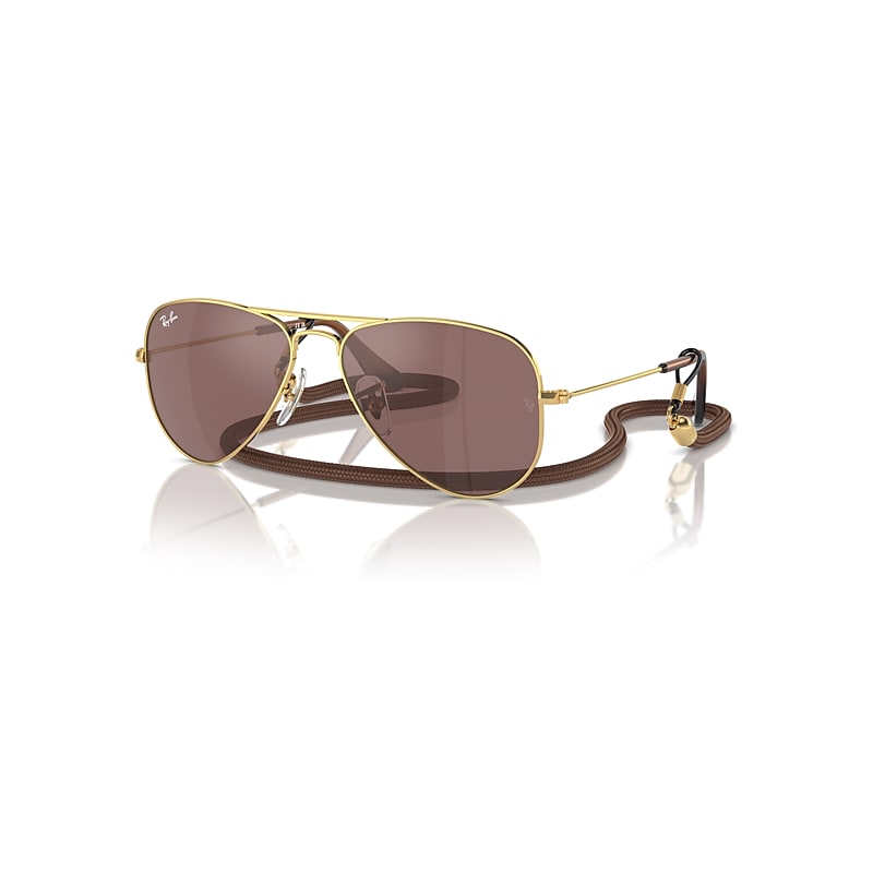 Ray-Ban Mini Aviator Summer Capsule Sonnenbrillen Gold Fassung Braun Glas 52-14 von Ray-Ban