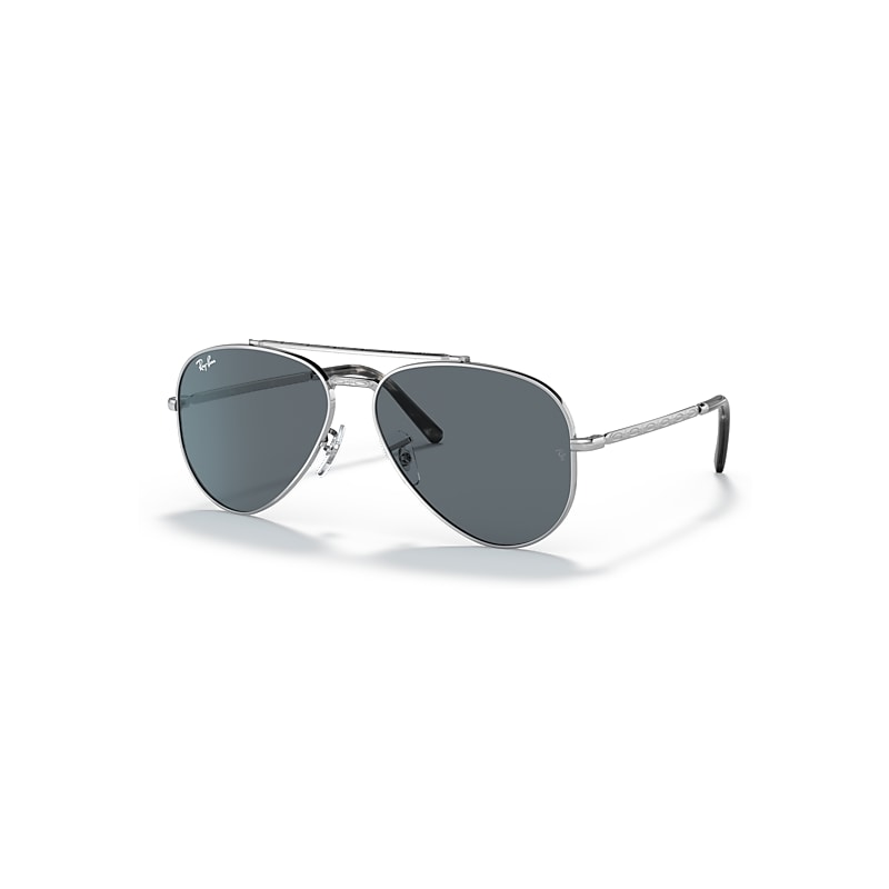 Ray-Ban New Aviator Sonnenbrillen Silber Fassung Blau Glas 55-14 von Ray-Ban