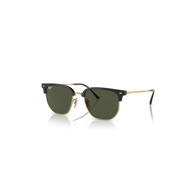 Ray-Ban New Clubmaster Sonnenbrillen Schwarz Auf Gold Fassung Grün Glas 53-20 von Ray-Ban