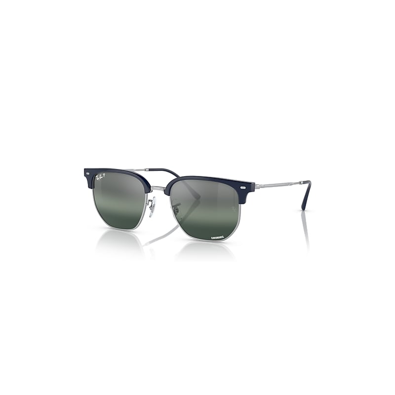 Ray-Ban New Clubmaster Sonnenbrillen Silber Fassung Silber Glas Polarisiert 53-20 von Ray-Ban