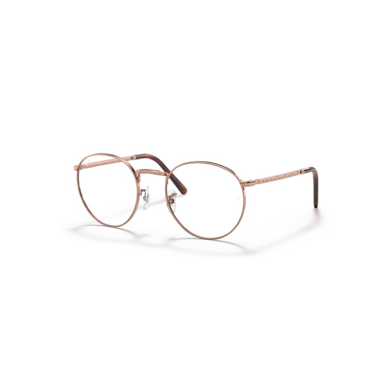 Ray-Ban New Round Optics  Gold Fassung Klar Glas Polarisiert 50-21 von Ray-Ban