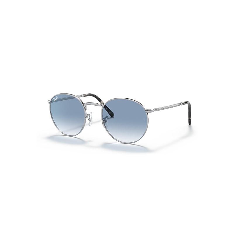 Ray-Ban New Round Sonnenbrillen Silber Fassung Blau Glas 50-21 von Ray-Ban