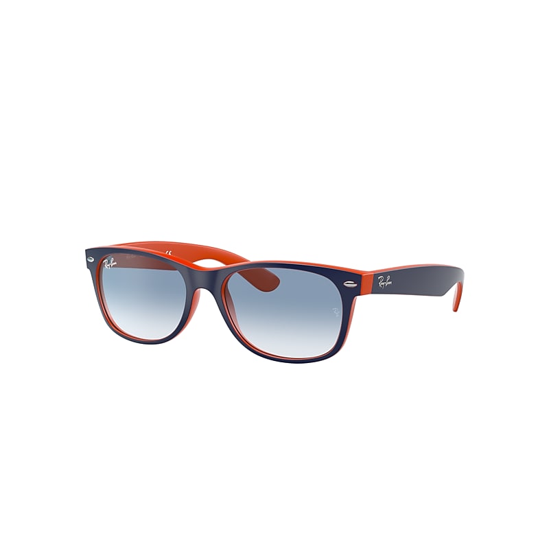 Ray-Ban New Wayfarer Color Mix Sonnenbrillen Blau Auf Orange Fassung Blau Glas 52-18 von Ray-Ban