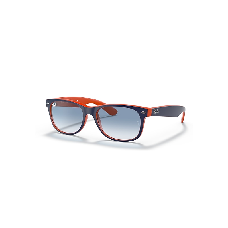 Ray-Ban New Wayfarer Color Mix Sonnenbrillen Blau Auf Orange Fassung Blau Glas 55-18 von Ray-Ban