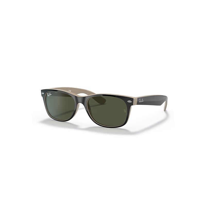 Ray-Ban New Wayfarer Color Mix Sonnenbrillen Schwarz Fassung Grün Glas 55-18 von Ray-Ban