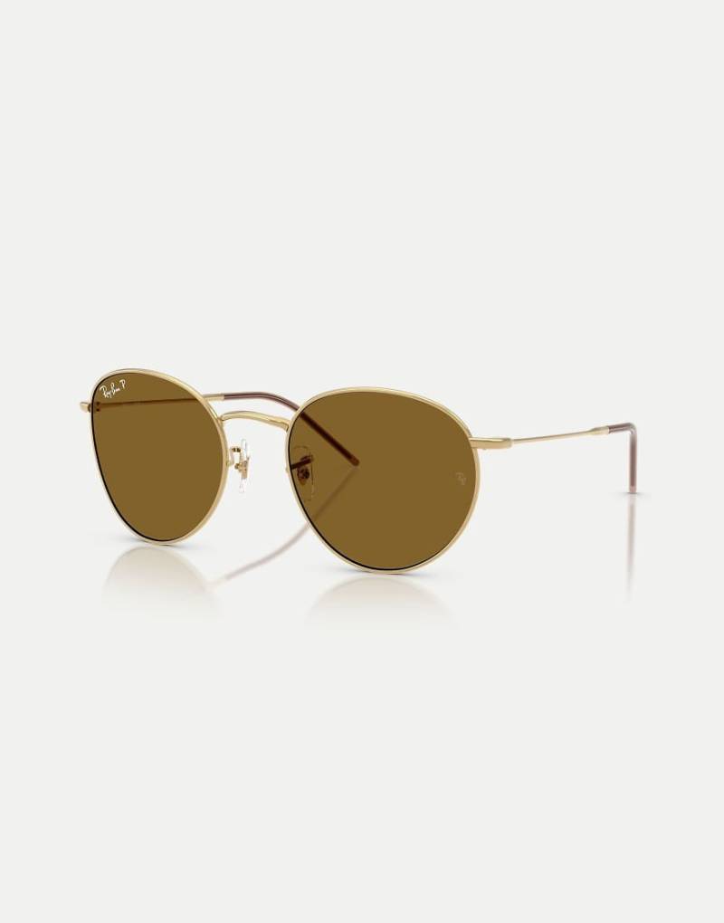 Ray-Ban - Phantos - Polarisierte Sonnenbrille in Arista-Gold mit braunen Gläsern-Goldfarben von Ray-Ban