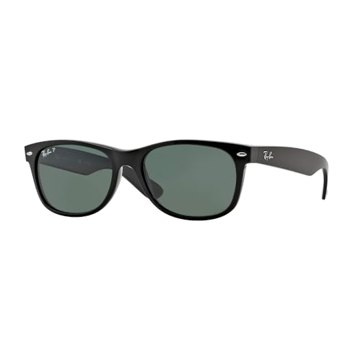 Ray-Ban RB2132 New Wayfarer Sonnenbrille, Gr. 52mm (Gestell: schwarz, Gläser: kristall grün polarisiert) von Ray-Ban
