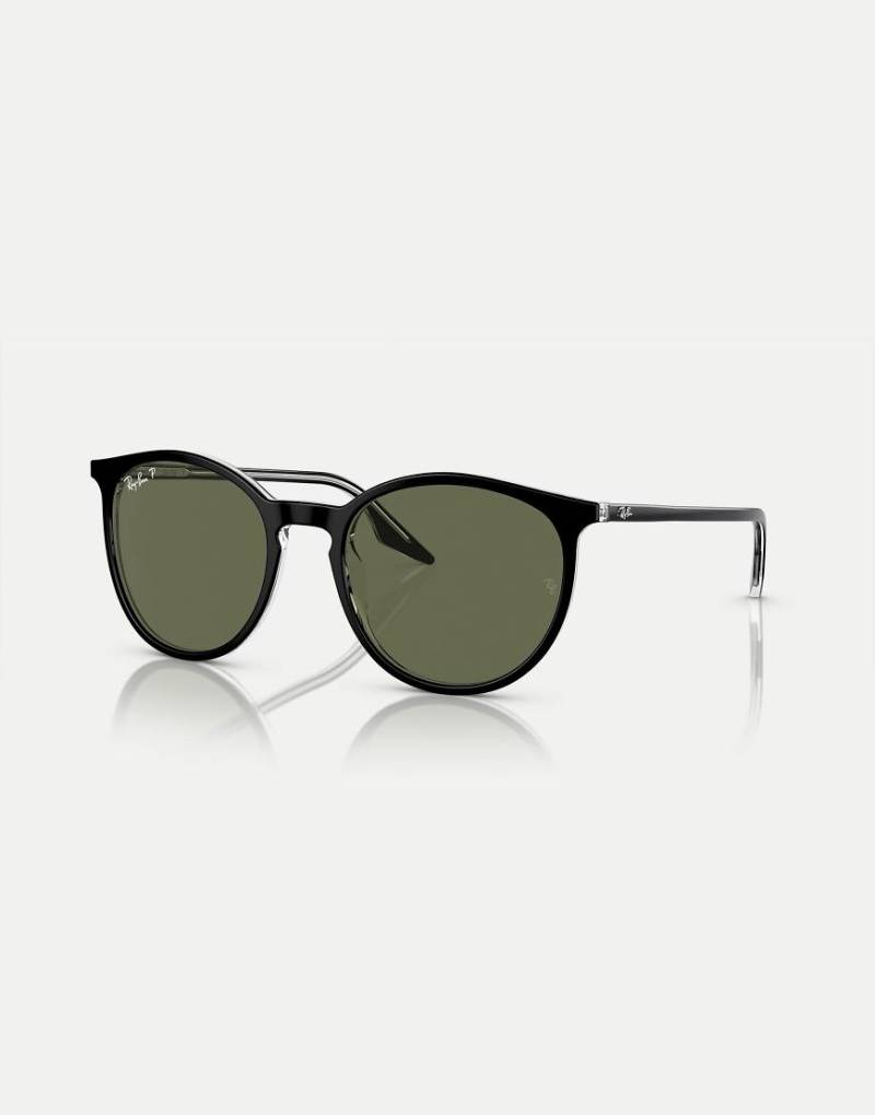Ray-Ban - RB2204 - Phantos - Polarisierte Sonnenbrille in Schwarz mit Gläsern in Grün von Ray-Ban