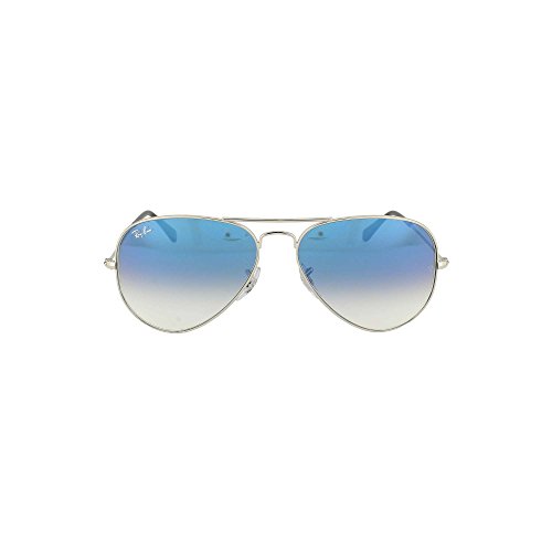 Ray Ban RB3025 Aviator Sonnenbrille 58 mm, Silver / Crystal Gradient Light Blue, Medium 58 mm von Ray-Ban