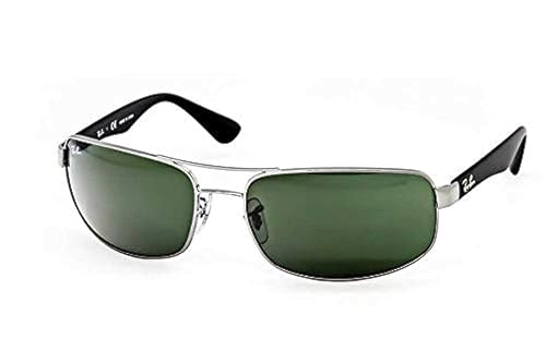 Ray-Ban RB3445 – GUNMETAL-Rahmen, kristallgrüne Gläser, 61 mm, nicht polarisiert, Rotguss von Ray-Ban