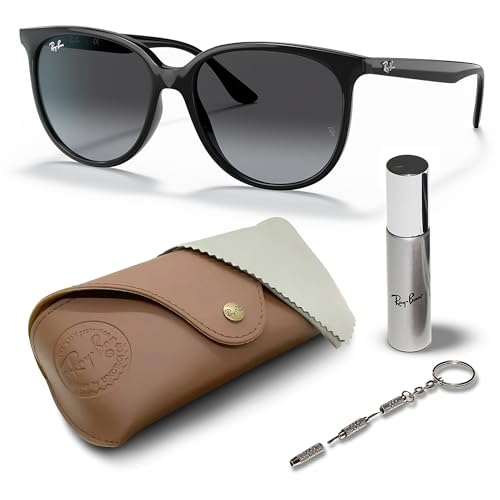 Ray-Ban RB4378 SONNENBRILLEN-SET | Exklusiv-Etui und Care-Kit | Polished Black/Grey Gradient von Ray-Ban