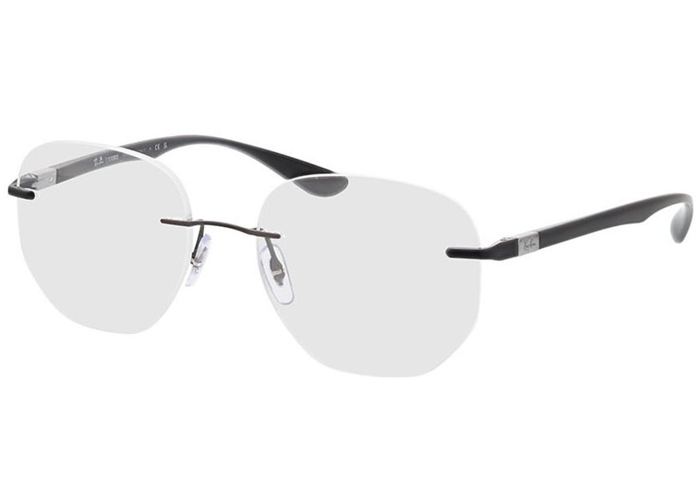 Ray-Ban RX8766 1128 51-17 Brillengestell inkl. Gläser, Damen/Herren, Randlos, geometric von Ray-Ban