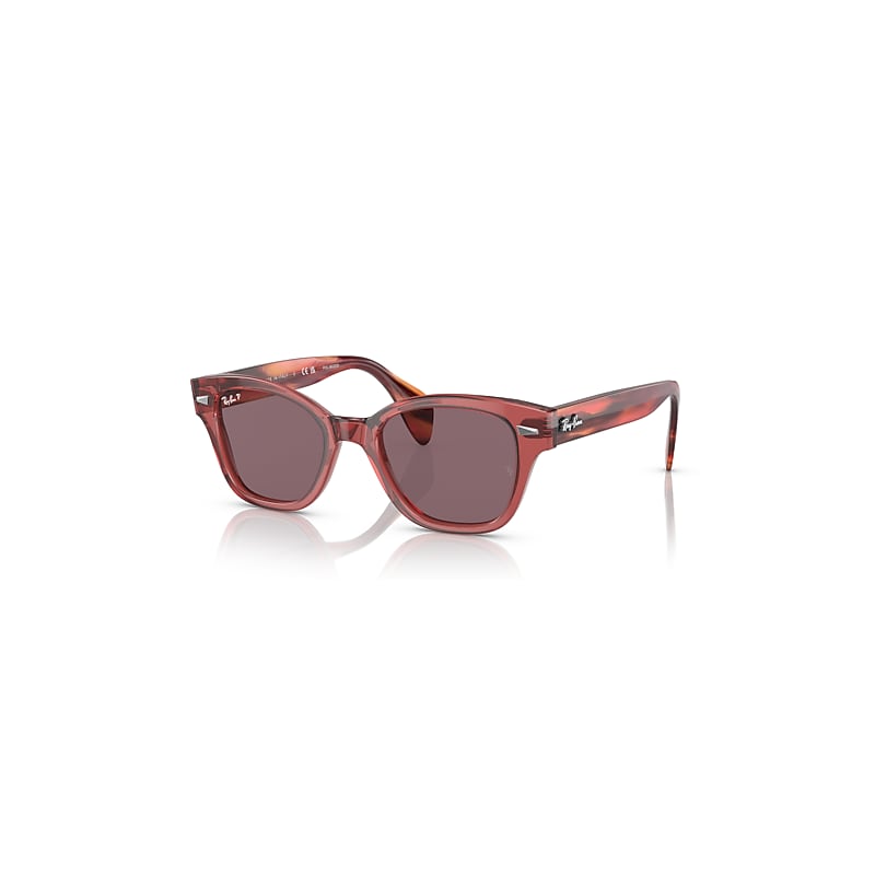 Ray-Ban Rb0880s Sonnenbrillen Havana Rosa Gestreift Fassung Violett Glas Polarisiert 52-19 von Ray-Ban