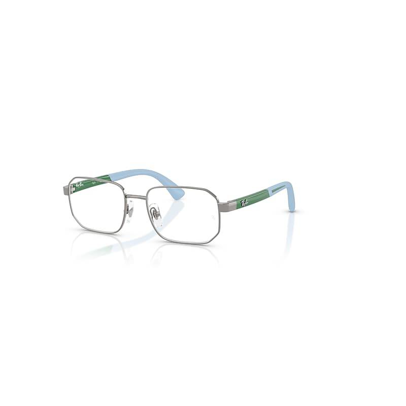 Ray-Ban Rb1060 Optics Kids Bio-based  Green On Rubber Light Blue Fassung Klar Glas Polarisiert 48-16 von Ray-Ban