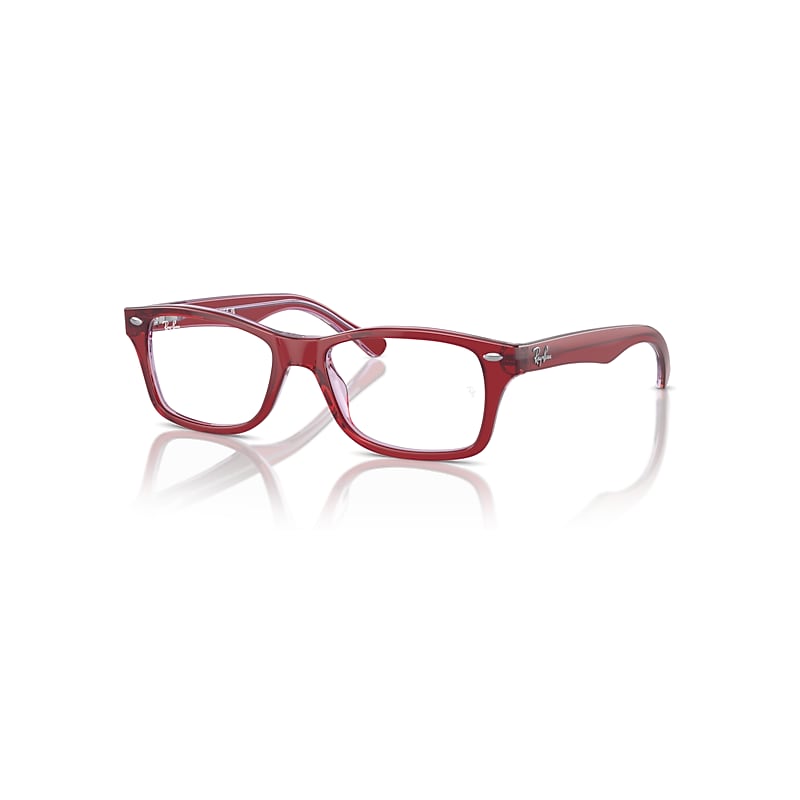 Ray-Ban Rb1531 Optics Kids  Oben Rot & Orange & Hellviolett Fassung Klar Glas Polarisiert 48-16 von Ray-Ban