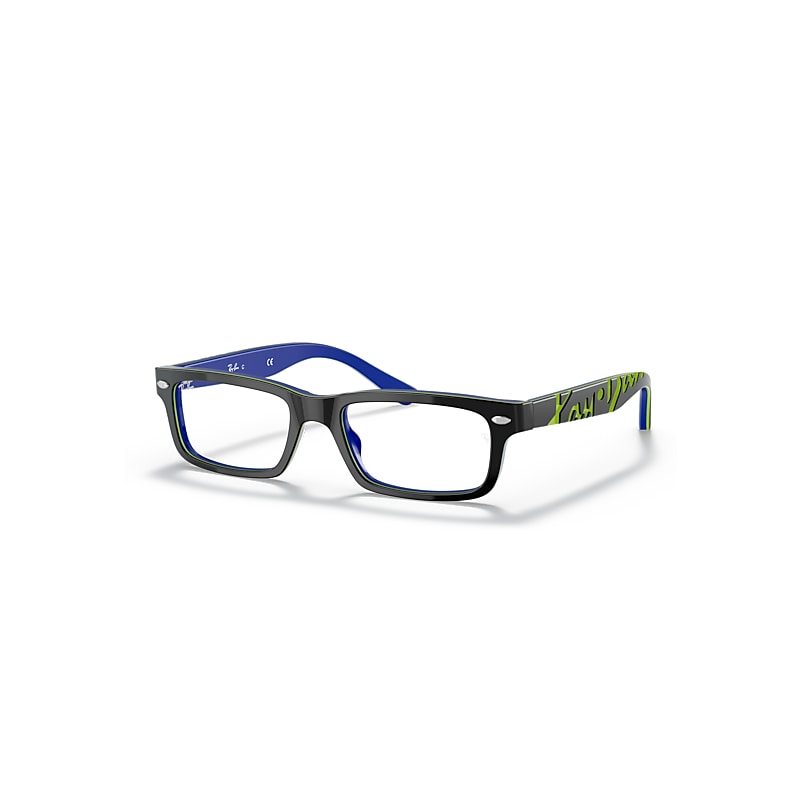 Ray-Ban Rb1535 Optics Kids  Dunkelgrau Auf Blau Fassung Klar Glas Polarisiert 48-16 von Ray-Ban