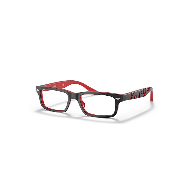 Ray-Ban Rb1535 Optics Kids  Schwarz Auf Rot Fassung Klar Glas Polarisiert 48-16 von Ray-Ban