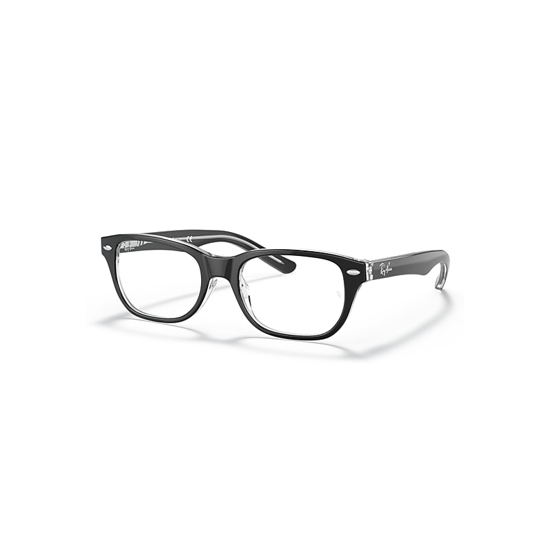 Ray-Ban Rb1555 Optics Kids  Schwarz Auf Transparent Fassung Klar Glas Polarisiert 48-16 von Ray-Ban