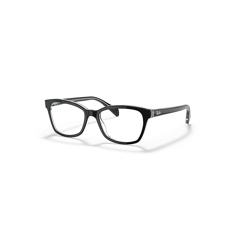 Ray-Ban Rb1591 Optics Kids  Schwarz Auf Transparent Fassung Klar Glas Polarisiert 48-16 von Ray-Ban