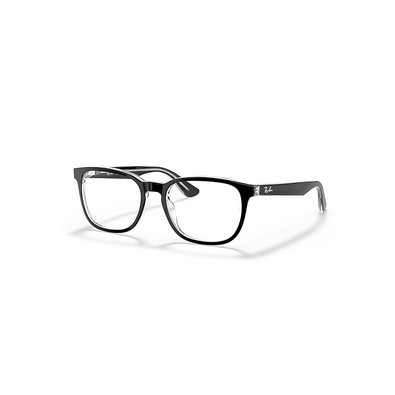 Ray-Ban Rb1592 Optics Kids  Schwarz Auf Transparent Fassung Klar Glas Polarisiert 48-16 von Ray-Ban