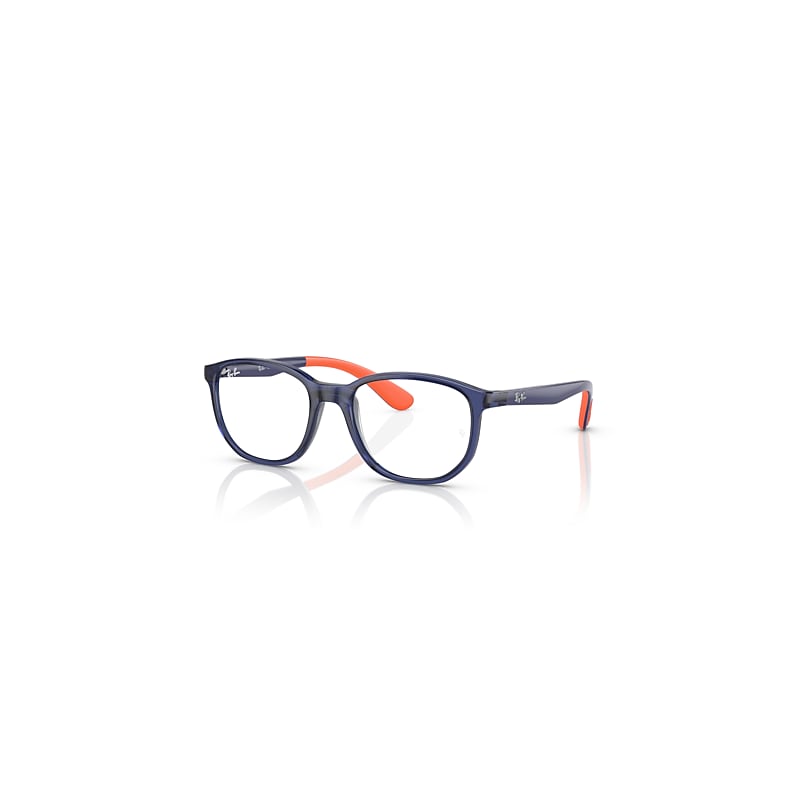 Ray-Ban Rb1619 Optics Kids  Blau Auf Orange Fassung Klar Glas Polarisiert 47-16 von Ray-Ban