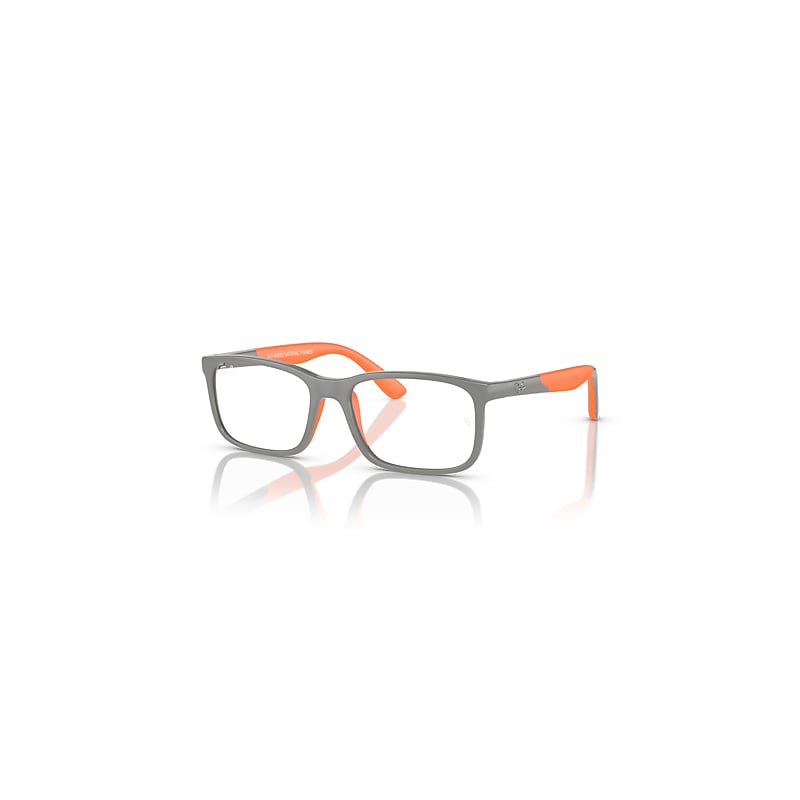 Ray-Ban Rb1621 Optics Kids Bio-based  Grau Auf Orange Fassung Klar Glas Polarisiert 47-15 von Ray-Ban