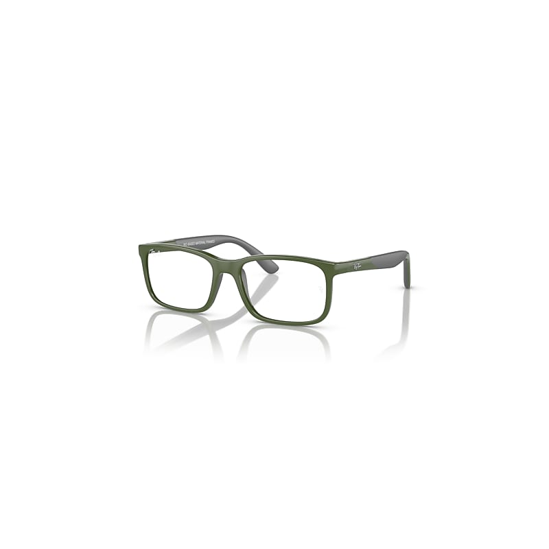 Ray-Ban Rb1621 Optics Kids Bio-based  Grün Auf Grau Fassung Klar Glas Polarisiert 49-15 von Ray-Ban